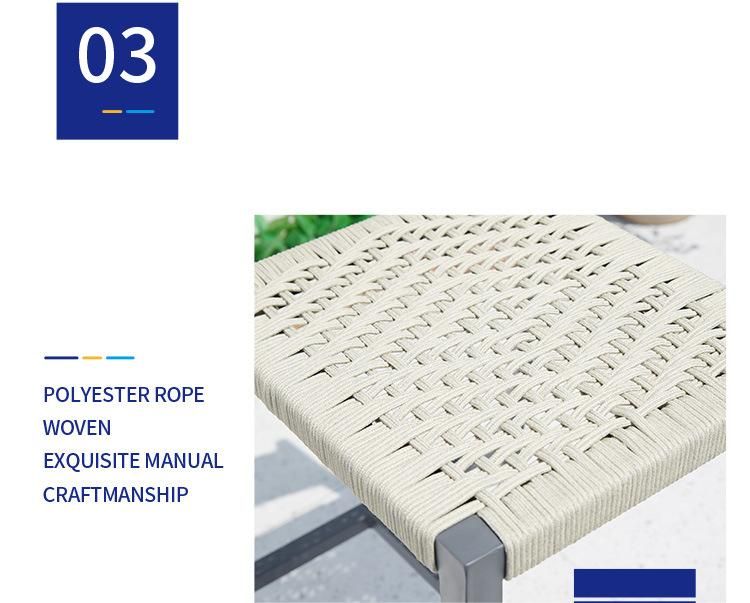 Vangarden Aluminum Rope Woven Garden Outdoor Bar Chair