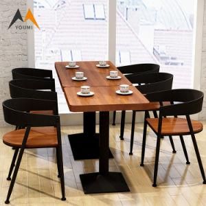 Chinese Factory Wholesale Modern Restaurant Walnut Dining Table