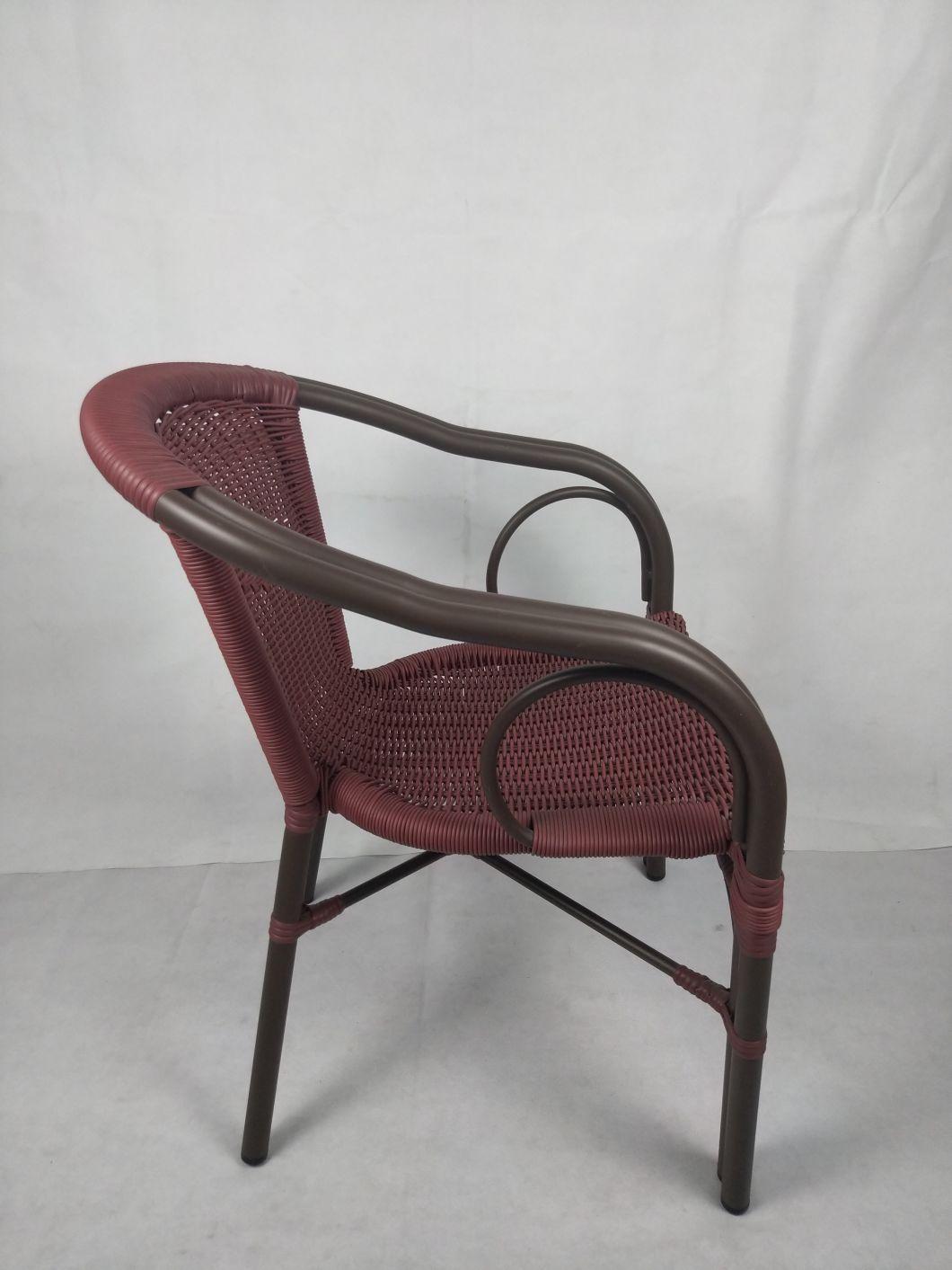 Modern Green Style Outdoor Armchair Garden Furniture Aluminum Terrace Rattan Chair