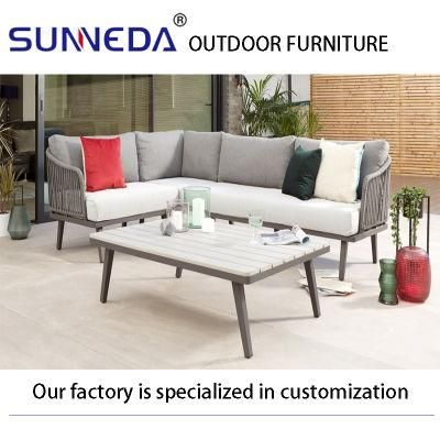 Sunneda Morden Furniture Aluminum Willow Wicker Leisure Outdoor Sofa Set