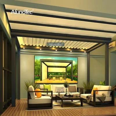 AlunoTec Electric Waterproof Gazebo Automatico 6x3 Louvered Pergola Aluminium Modern Pergola