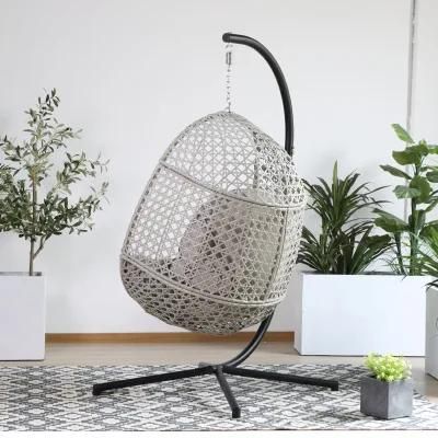 China Metal Customized OEM Foshan Hanging Rattan Furniture Outdoor Egg Shape Hang Chair