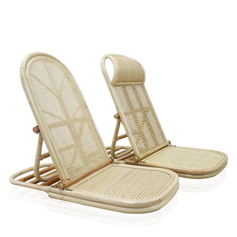 Outdoor Rattan Chair Rattan Backrest Weaving Creative Camping Folding Beach Chair Wyz19554