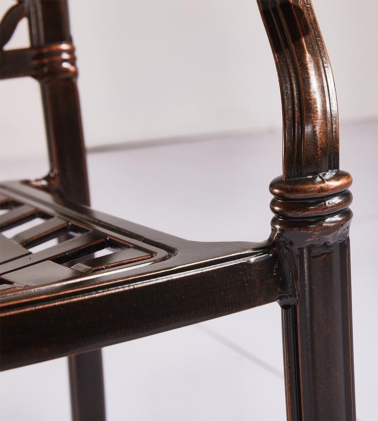 Patio Antique Metal Frame Chair Outdoor Restaurant furniture with 4 Seaters