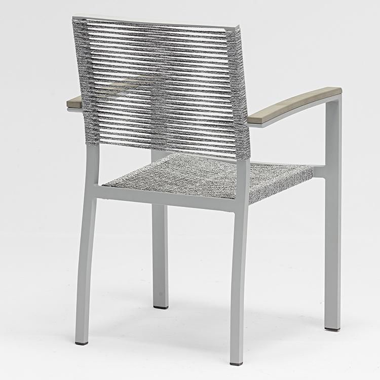 Customized Armrest Plastic Rope Garden Chair Outdoor Modern Style