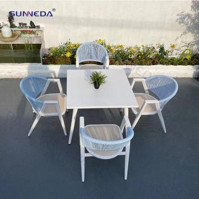 New Design Outdoor Restaurant Furniture Dining Table and Chairs with Waterproof PE Rattan