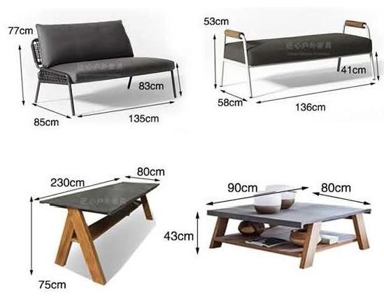 Zhida Luxury Garden Set Outdoor Furniture Waterproof Patio Aluminum Modern Adjustable Armrest Garden Leisure Sofa