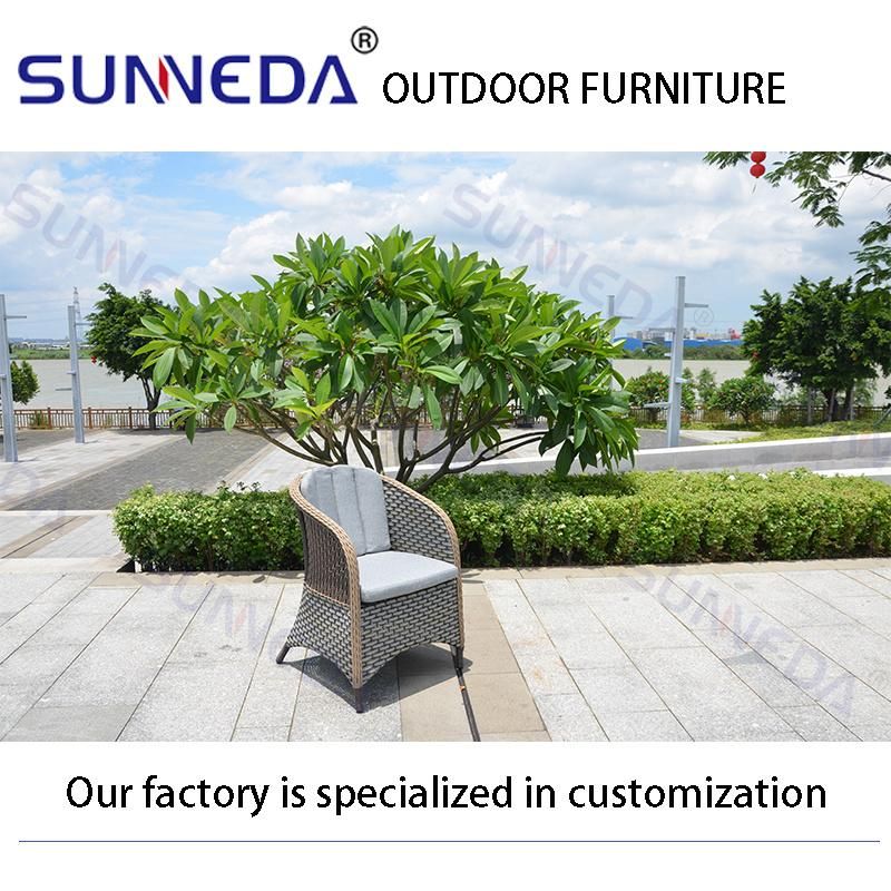 Modern Design Garden Furniture Aluminum Frame Woven Rattan Wicker Outdoor Chair