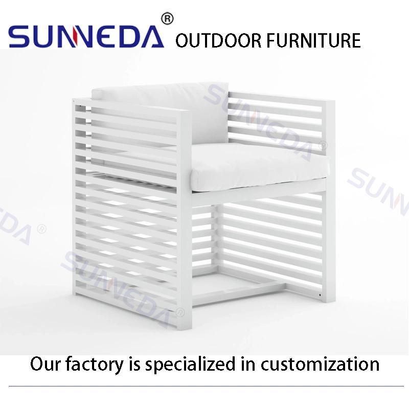 Modern Artistic Aluminum Square Tube Chair Set and All Aluminum Table