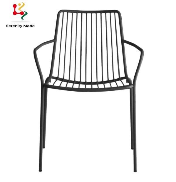 Modern Outdoor Colorful Garden Metal Dining Chair Wire Metal Frame Dining Restaurant Cafe Hotel Chair