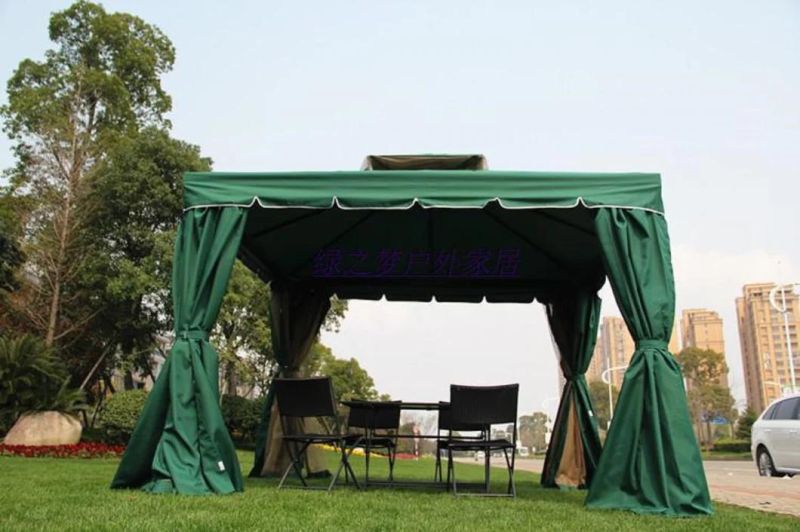 Outdoor Gazebo Pop up Tent, Aluminum Frame Soft Top Outdoor Patio Gazebo with Polyester Curtains and Air Venting Screens Esg17598