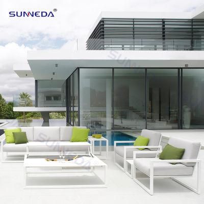 Hot Sale European Hotel Resort Villa Garden Aluminum Corner Sofa Lounge Sets Outdoor Patio Furniture Beach Sofa