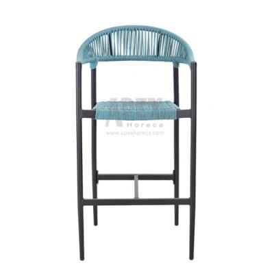 Outdoor Furniture Garden Bar Stool Modern Aluminum Rope Chair Wholesale