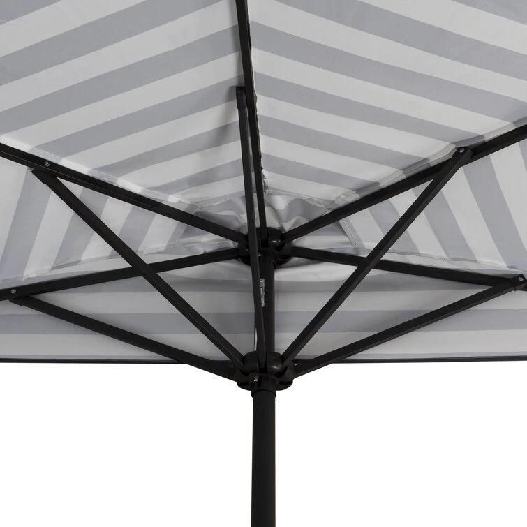Outdoor Sun Shade Patio Umbrella Wall Parasol Half Shape Umbrellas