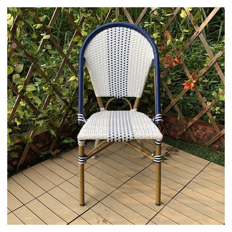 (SP-OC366) Fashion Two Colours Rattan Matching Stackable Aluminium Chair for Bistro/Outdoor Furniture