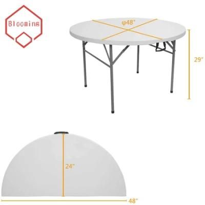 48 Inch White Round Plastic Banquet Folding Table for Wedding Events
