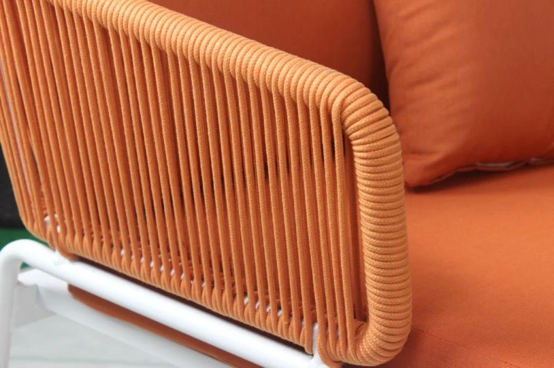 Aluminum Frame Woven Rope Round Sofa Set Garden Patio Sofa Set Rattan Outdoor Furniture