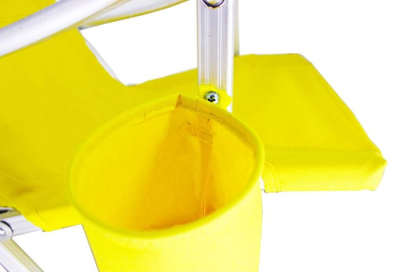 Yellow Aluminium Foldable Fishing Chair with Cup Holder