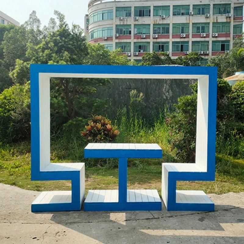 Hot Selling Tourism Photograph Blue Bench OEM Service