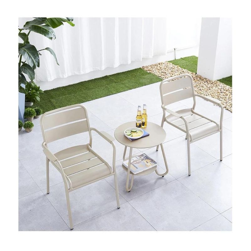 Modern Aluminum Leisure Outdoor Stackable Park Public Garden Chair