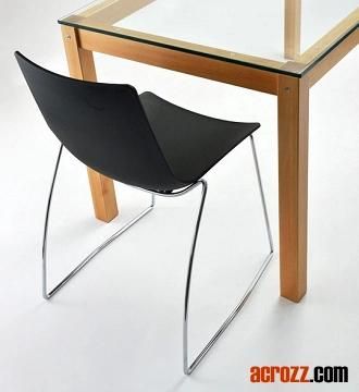 Sleigh Leg Plastic Dining Chair