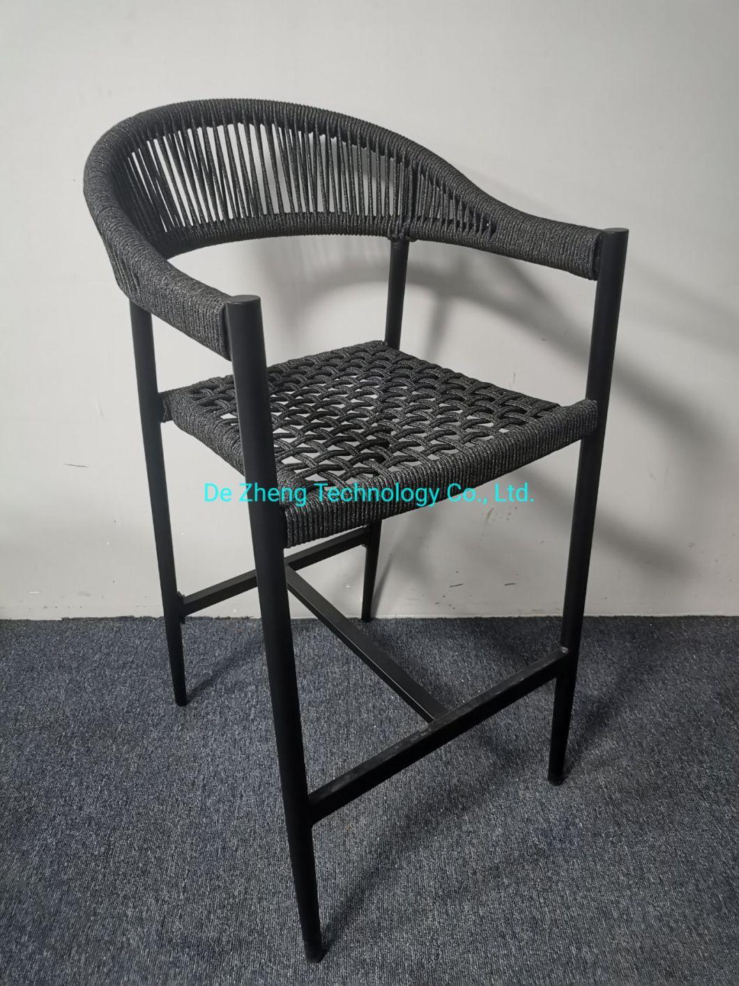Luxury Hotel Outdoor Bar Stool New Design Patio Garden Rope Bar Stool Hot Sale Modern Outdoor Bar Furniture