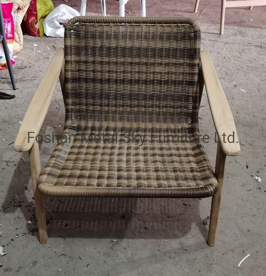 Outdoor Teak Metal Wooden Garden Hotel Patio Rope Rattan Chair