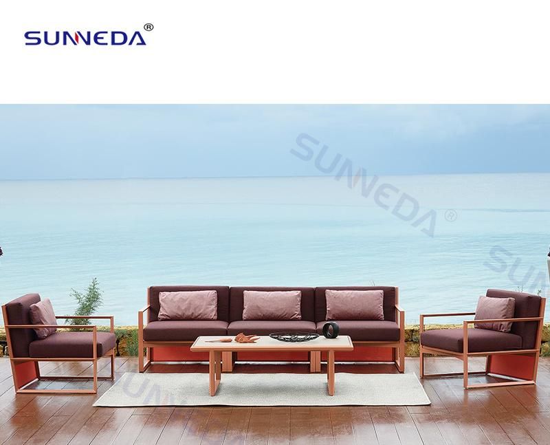 Simple Aluminum Leisure Outdoor Sofa Set Garden Coffee Table
