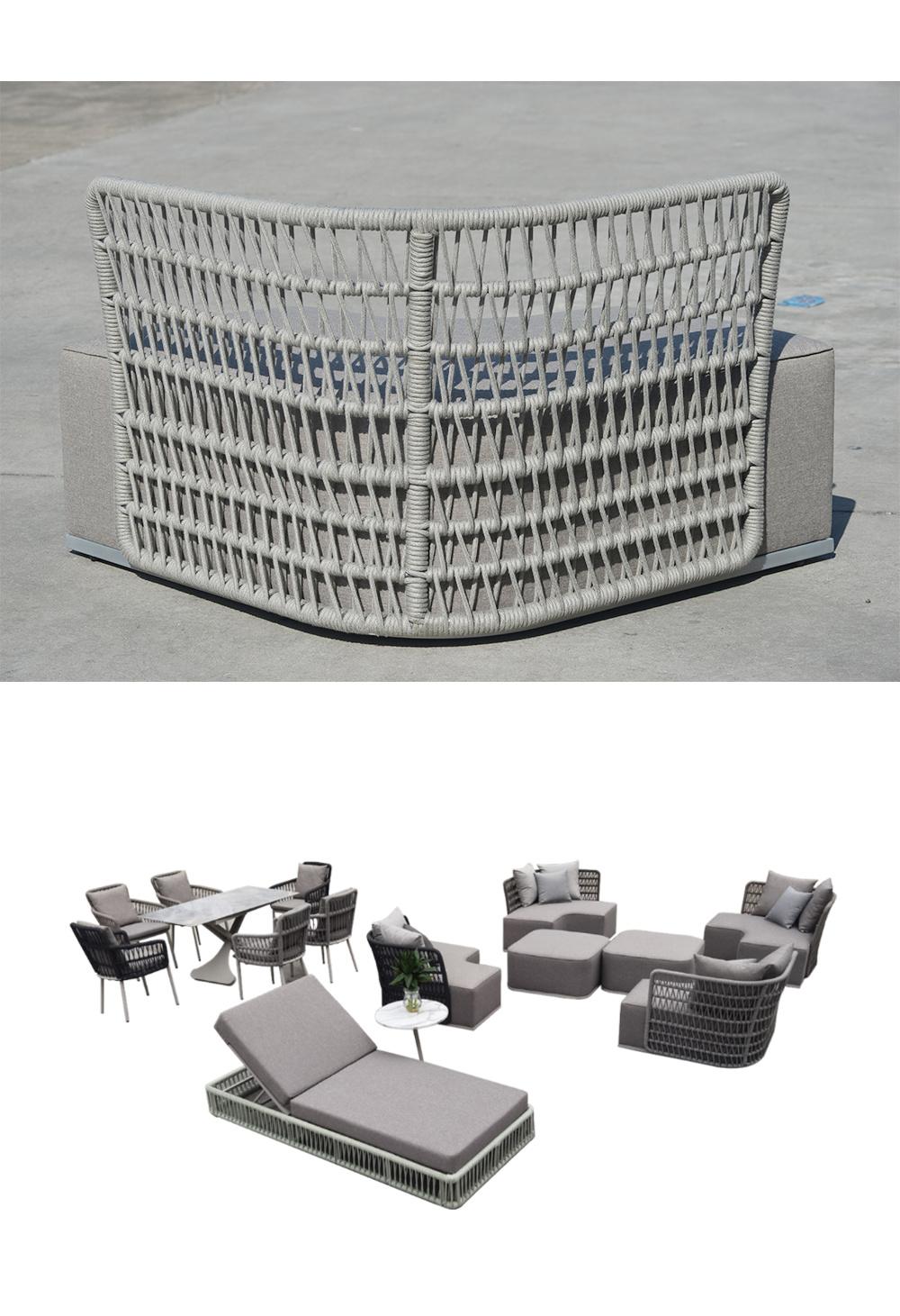Big Loading Capacity Outdoor Furniture Polyester Rope Patio Sofa Chair Garden Set Furniture