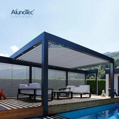 AlunoTec Modern Outdoor Garden Electric Louver System Gazebo Bioclimatic Pergolas Aluminum Pergola