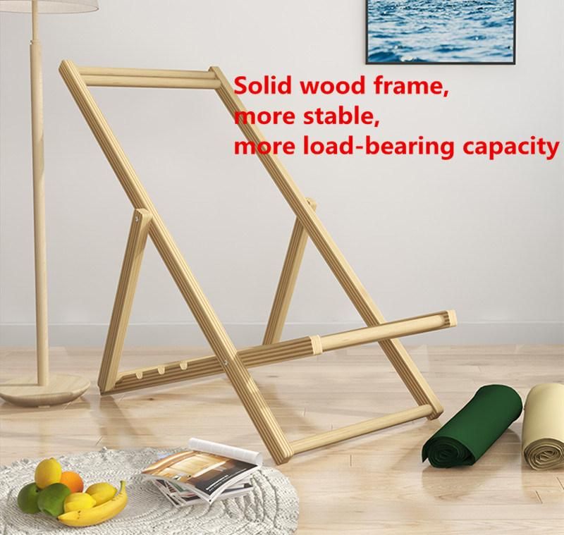 Foldable Furniture Solid Wood Canvas Folding Beach Outdoor Sling Chair