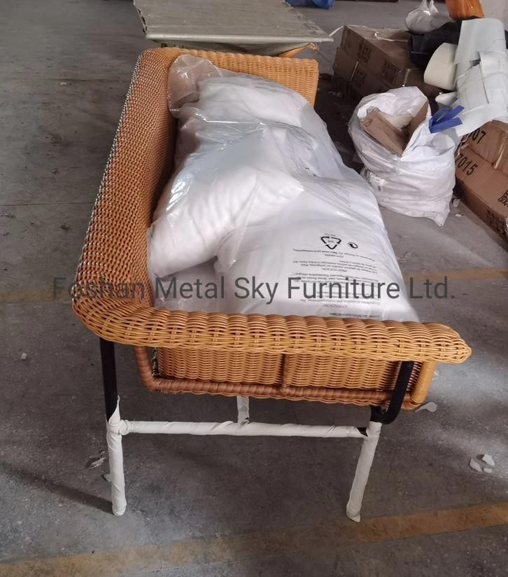 Outdoor Leisure Hotel Restaurant Patio Garden Aluminum Wicker Rattan Sofa