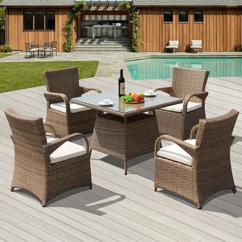 Garden Wicker Patio Aluminum Steel Frame Outdoor Furniture Rattan Chair