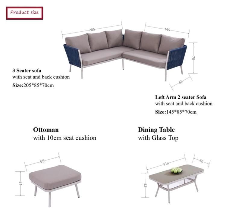 Modular Designs Loveseat Outdoor Sofas Set with Cushion Secional Furniture Manufacturer Garden Sofas