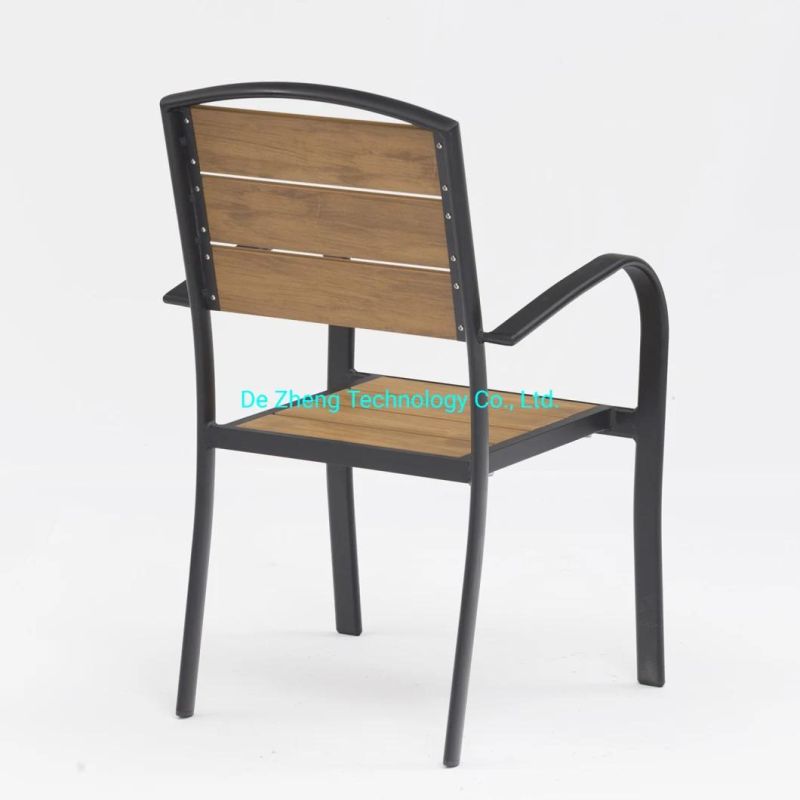Modern Outdoor Stackable Wood Waterproof Garden Chairs Set for Restaurant