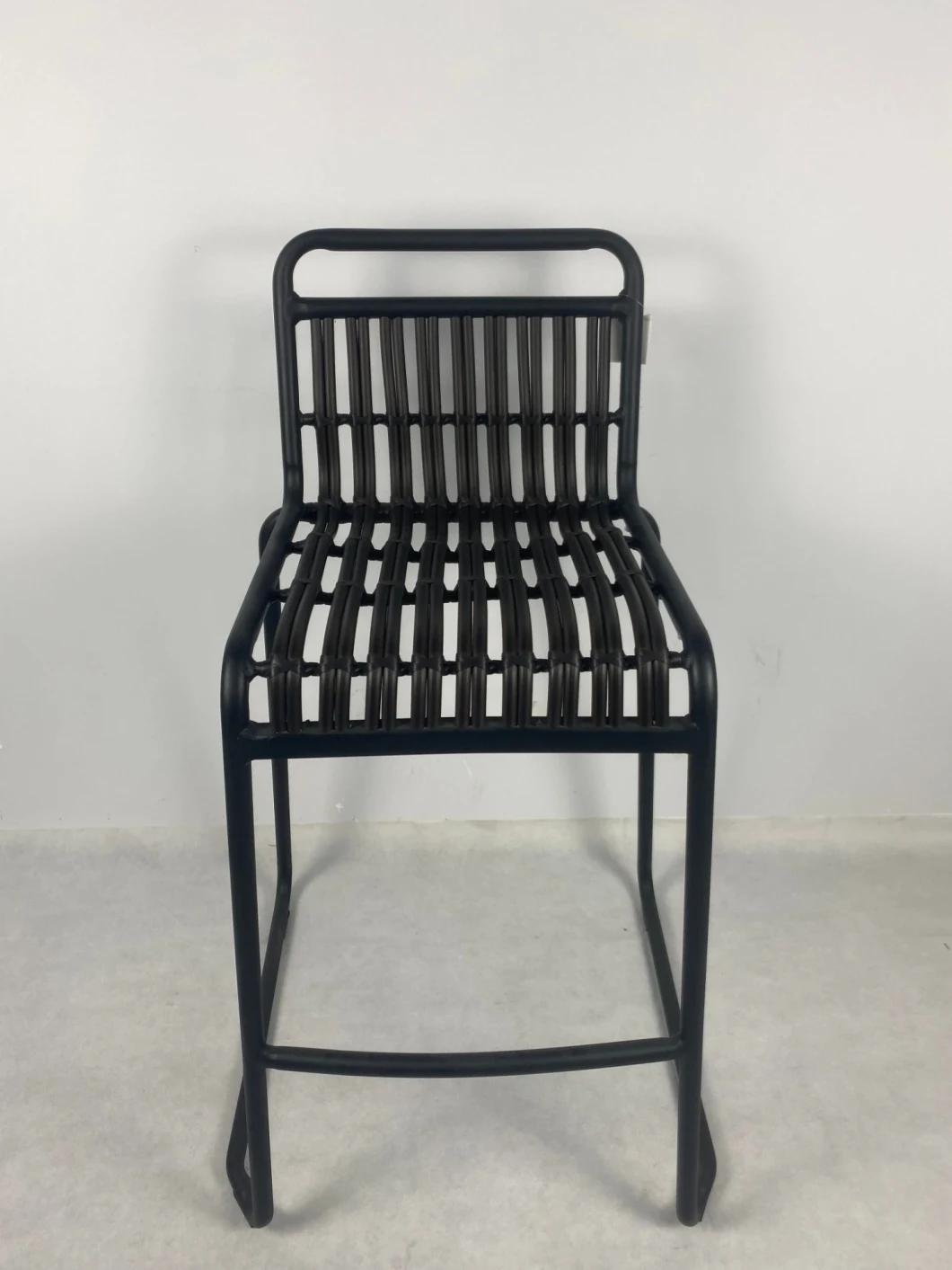 Simplish Look Aluminum Wicker Weaving Bistro Chair Furniture
