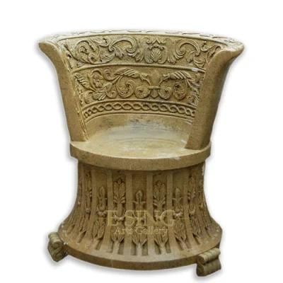 Small Round China Yellow Marble Chair for Home Garden Decoration