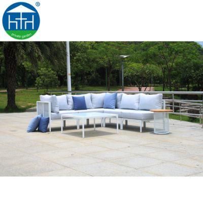 Modern Leisure Garden Furniture Powder Coating Aluminum Mesh Sectional Outdoor Sofa