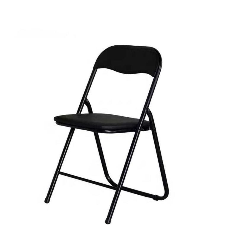 New Outside Padded Seat Metal Leg Portable Plastic Stacking Folding Chair