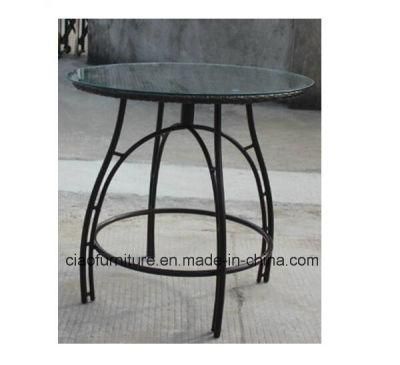 Rattan Furniture Wicker Round Table with Glass (CF1308T)