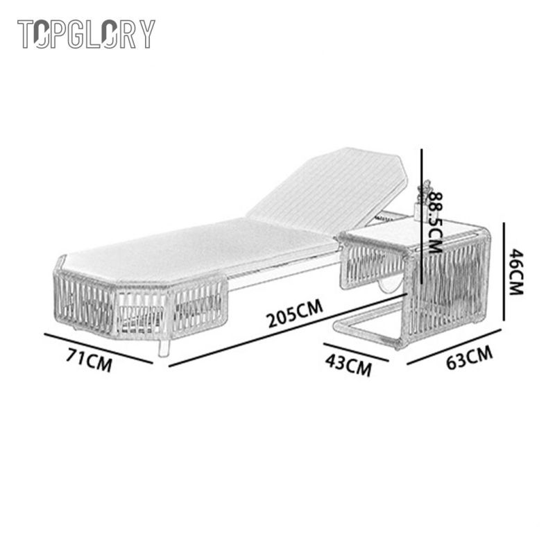 Hotel Project Modern Outdoor Furniture Patio Rattan Wicker Sofa Bed Garden Lounge Beach Daybed