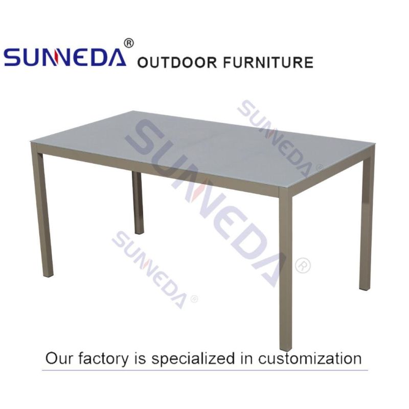 Restaurant Outdoor Table and Chairs Garden Set Aluminum Dining Table Set with Marble Table