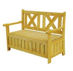 Brown Wooden Outdoor Storage Bench
