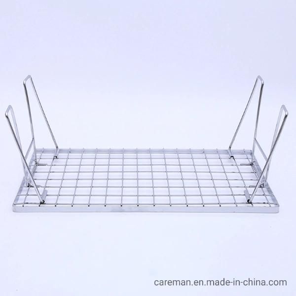 Camping Iron Folding Mesh Table Cooler Stand Black