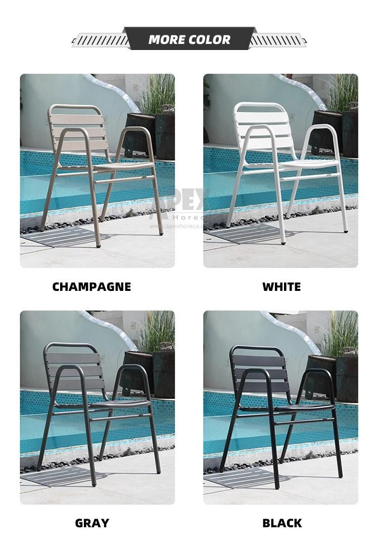 Outdoor Aluminum Dining Stackable Hotel Restaurant Chair