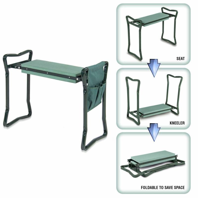 Garden Kneeler and Seat Protects Your Knees, Clothes From Dirt & Grass Stains Foldable Stool for Ease of Storage EVA Foam Pad Sturdy and Lightweight Bench