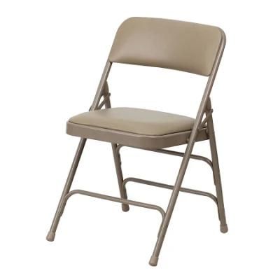 Outdoor Picnic Dining Beige Full Steel Metal Folding Chair for Event