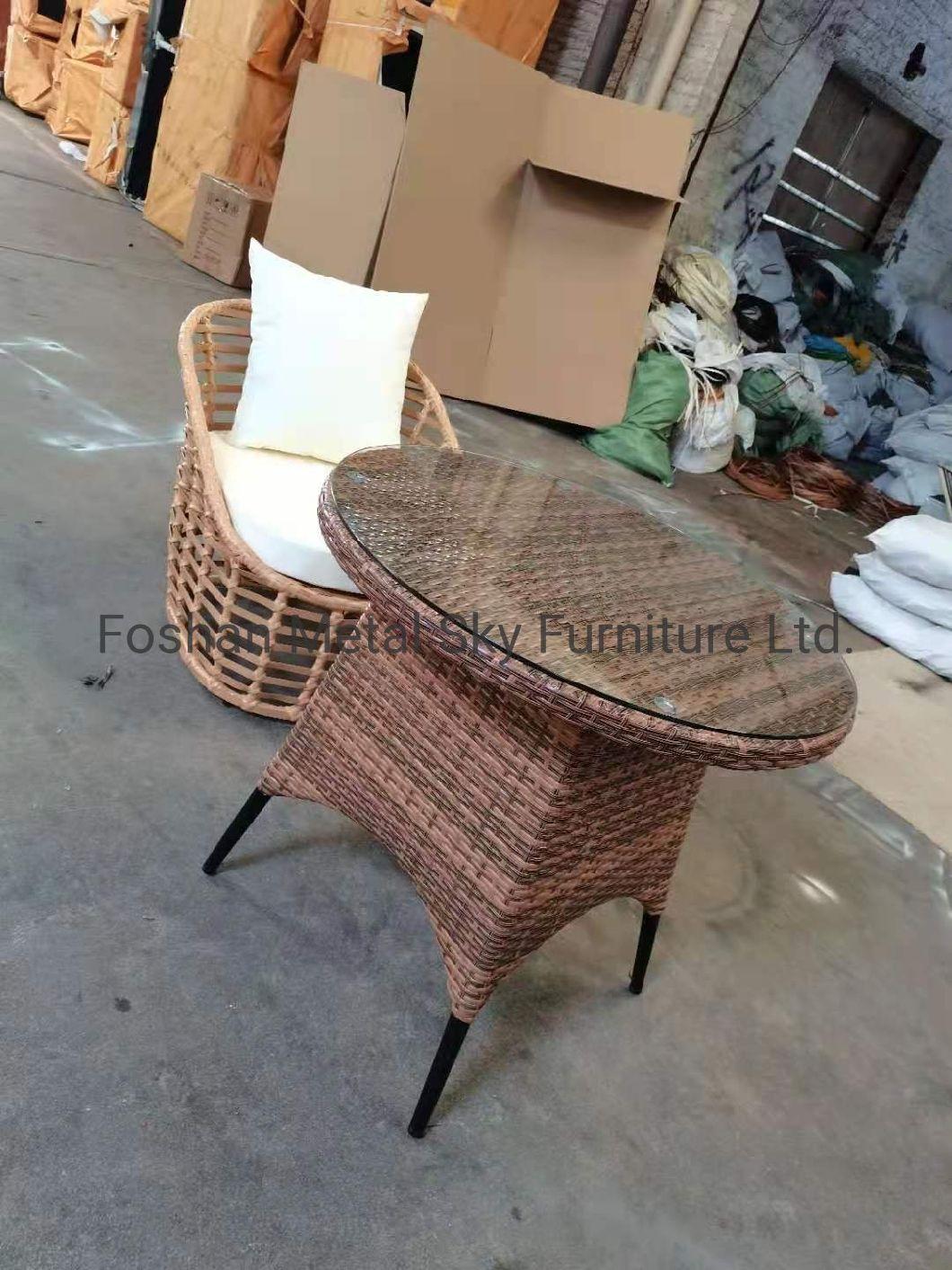 Outdoor Leisure Hotel Restaurant Patio Garden Aluminum Rattan Wicker Sofa