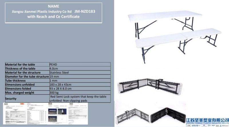 White Color Garden Cheapest 6FT Folding Bench
