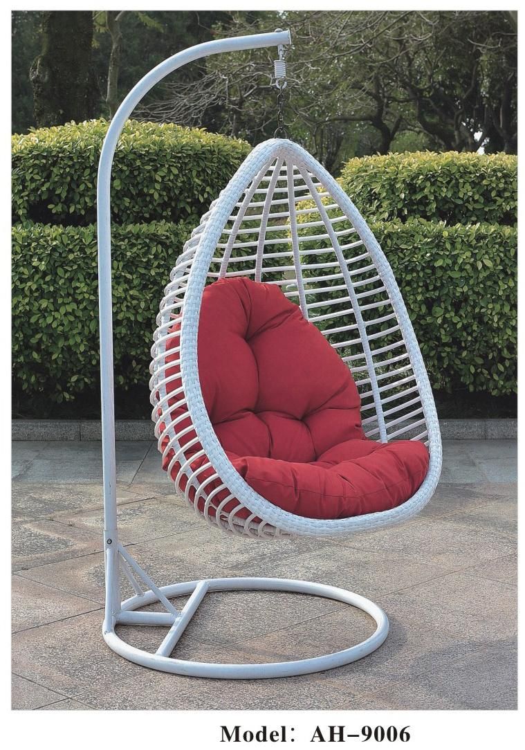 Detachable Hanging Egg Chair Deluxe Handmade Wick Rattan Hanging Swing Chair with Cushion and Stand for Patio, Garden, Porch, Backyard, House, Indoor Decoration